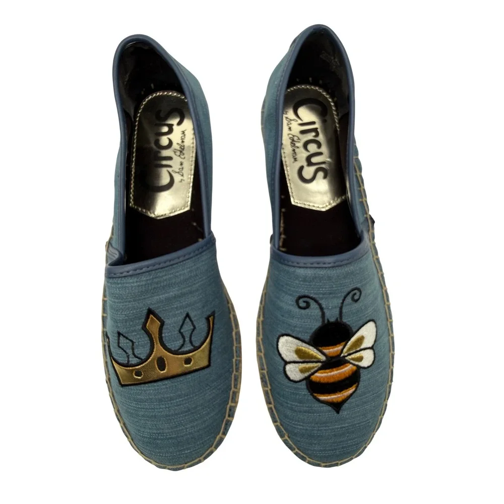 Circus by Sam Edelman Espadrilles Womens 6.5 Blue Excellent Bee Crown Denim